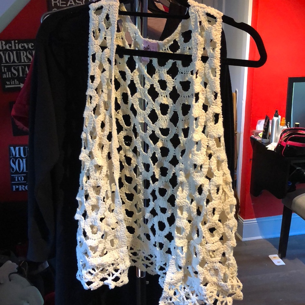 Large knit vest